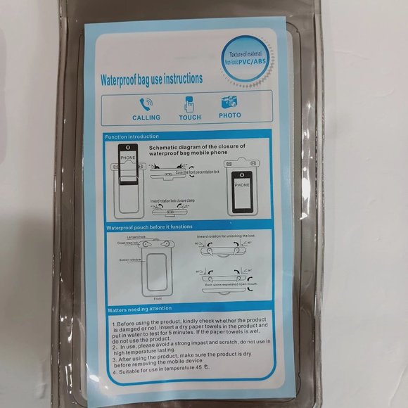 New Waterproof Phone Pouch with Lanyard Size 7x4 in Black Color Non-toxic PVC/AB - Picture 4 of 8